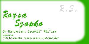 rozsa szopko business card